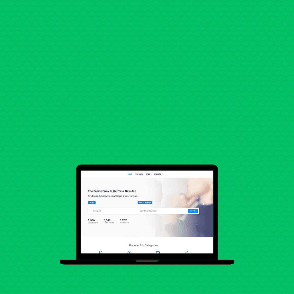 A UI prototype for a job portal.